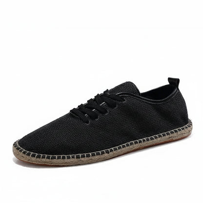 Espadrilles Homme Lin – Lacets Ton Sur Ton Semelle Corde