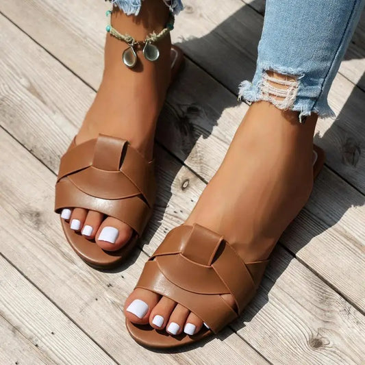 Sandales Femme – Plates À Brides Entrelacées