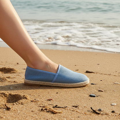 Espadrilles Femme Toile – Rayures et Semelle Tressée