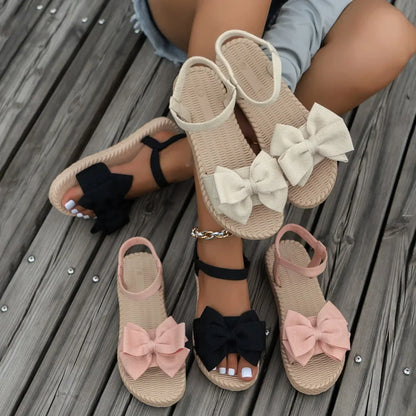 Sandales Femme Plates – Modèle Nœud Tressé Estival