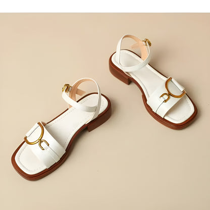 Sandales Femme – Plates Style Classique Boucle Métallique