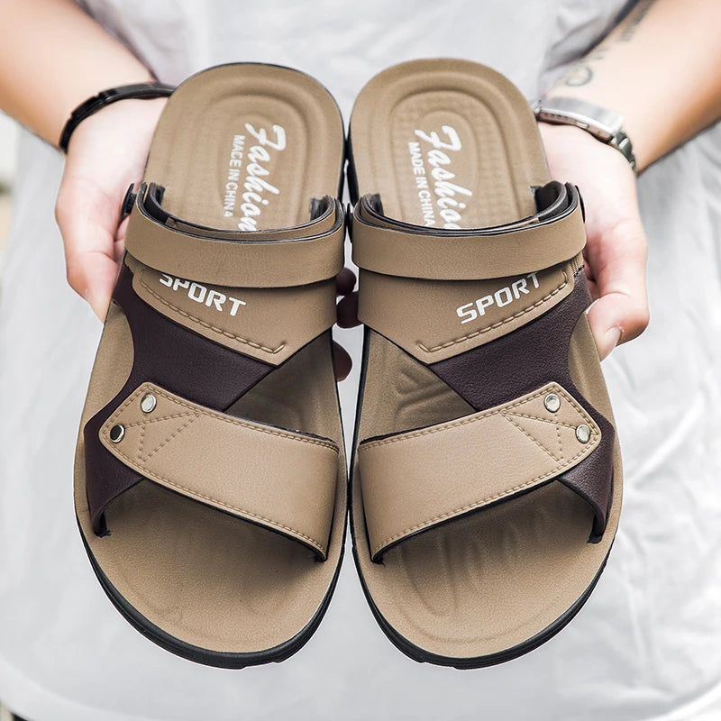 Sandales Homme – Bride Large Sport Et Finition Rivetée