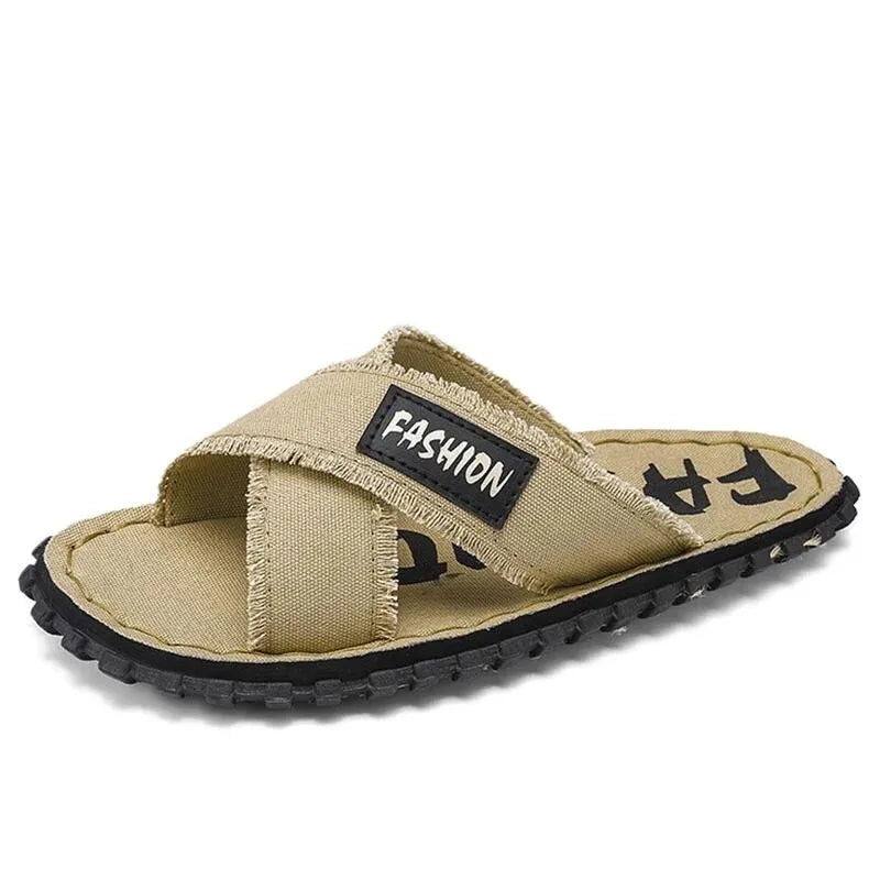 Sandales Homme Tissu Croisé – Style Décontracté Avec Semelle Antidérapante