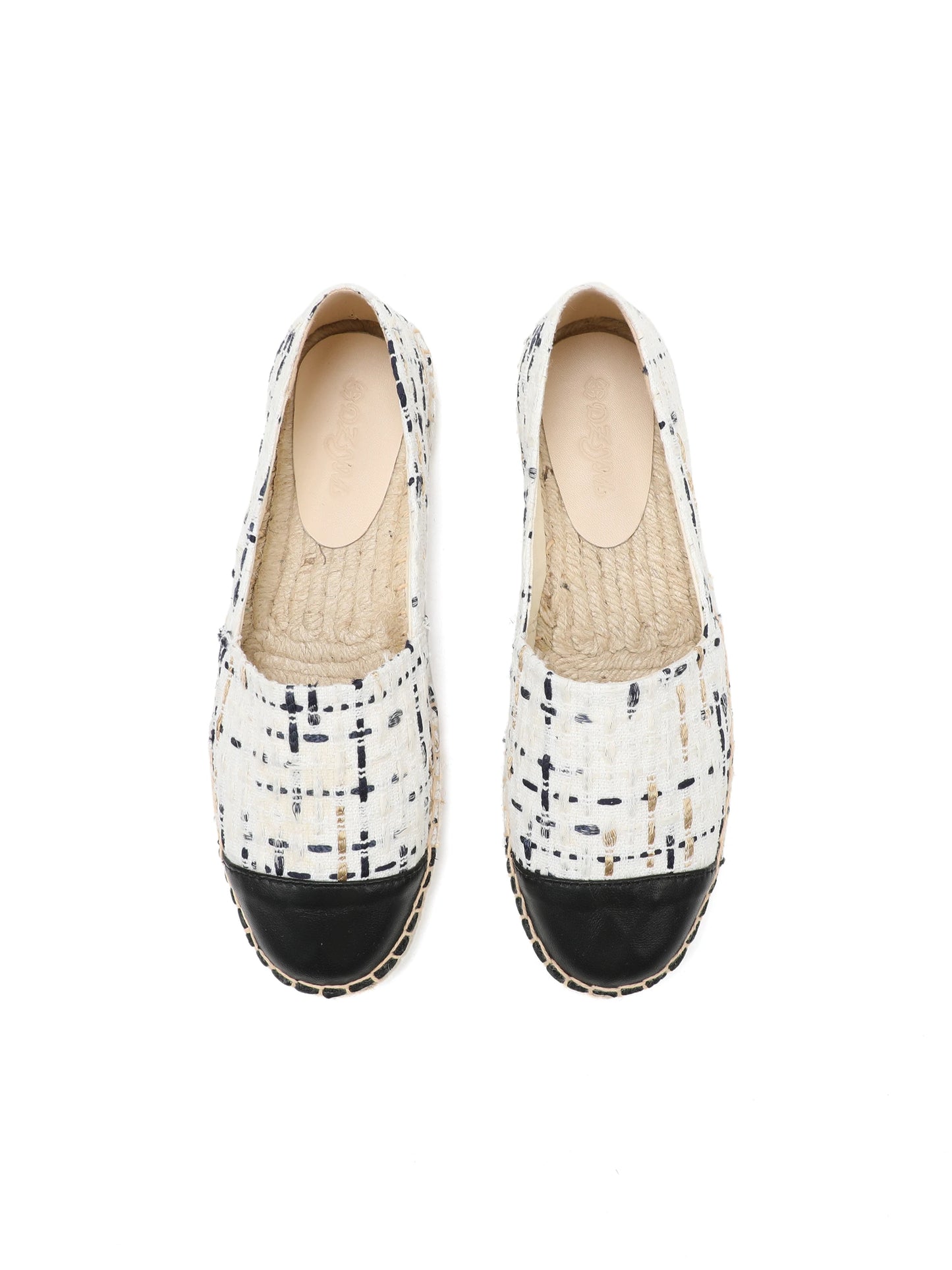 Espadrilles Femme Toile – Bout Contrasté Noir