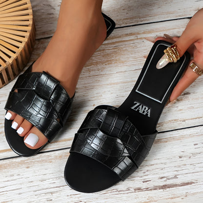 Sandales Femme – Plates À Brides Entrelacées