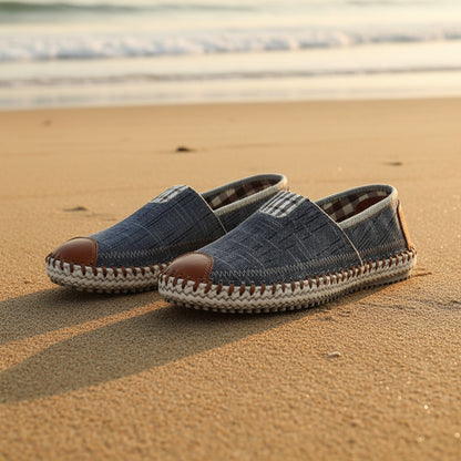 Espadrilles Homme – Bout Rond Couture Apparente Slip-On