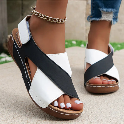 Sandales Femme Compensées – Croisées À Scratch Et Maintien Optimal